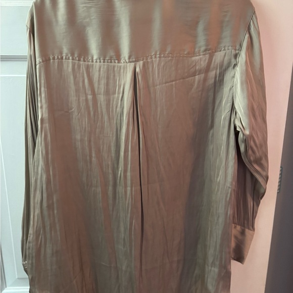 Old Navy Satin Button Down Shirt - Tan - Picture 3 of 3